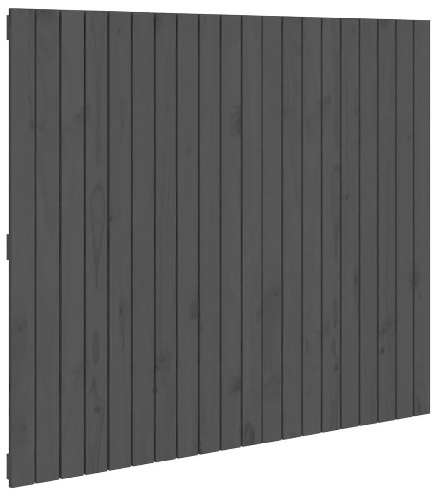 szürke tömör fenyőfa fali fejtámla 127,5x3x110 cm