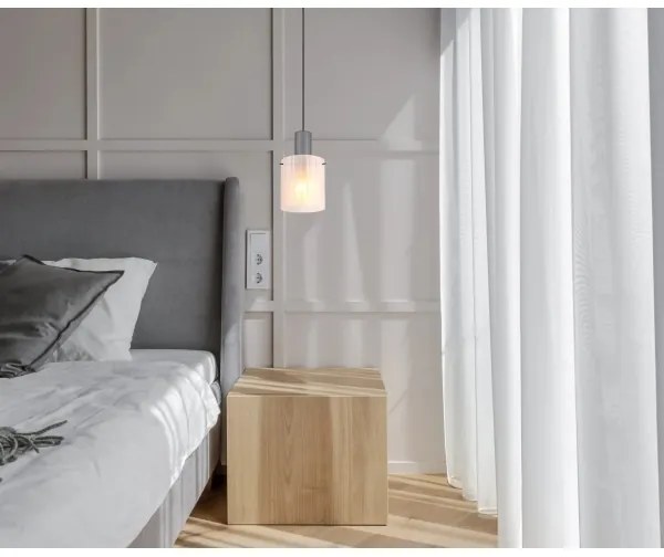 Globo 15904HF - Csillár zsinóron TULIVAR 1xE27/40W/230V átm. 18 cm fehér