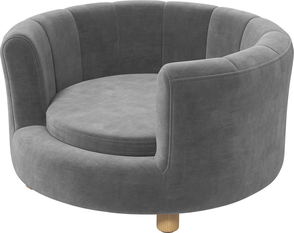 PawHut Kiskutya Kanapé, Mosható Fedél, Háttámlás Kiskutya Kanapé Fa Lábakkal, Macska Kanapé, Kis Kutyák Számára 4,5 kg-ig, Szürke | Aosom