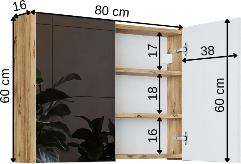 Fürdőszobaszekrény, 80 cm – TR283VLN1479
