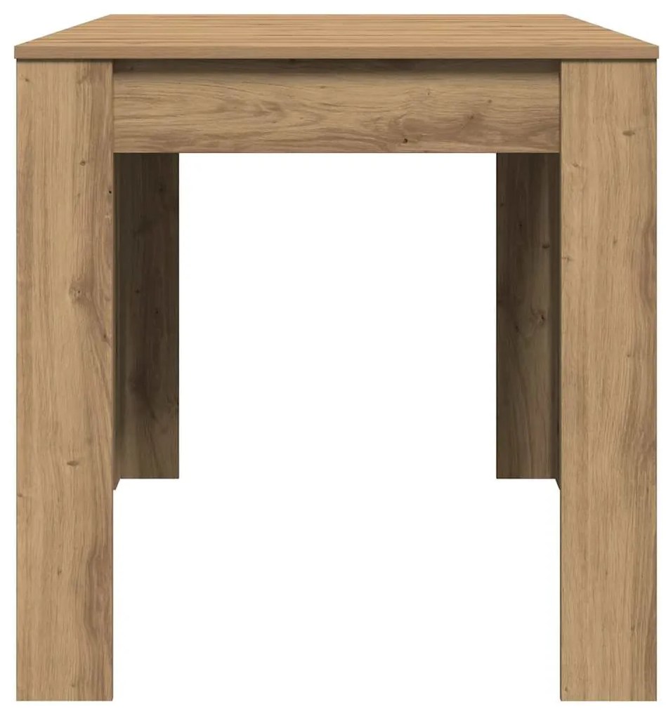 kézműves tölgy színű szerelt fa étkezőasztal 140 x 74,5 x 76 cm