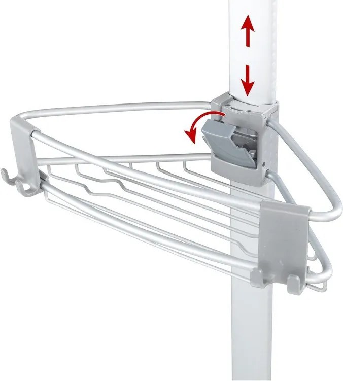 Matt ezüstszínű teleszkópos alumínium fürdőszobai polc Purio – Wenko