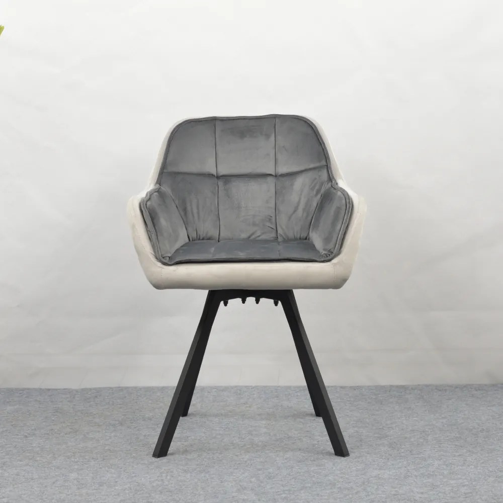 Forgó étkezőszék, szürke Velvet szövet, FLER