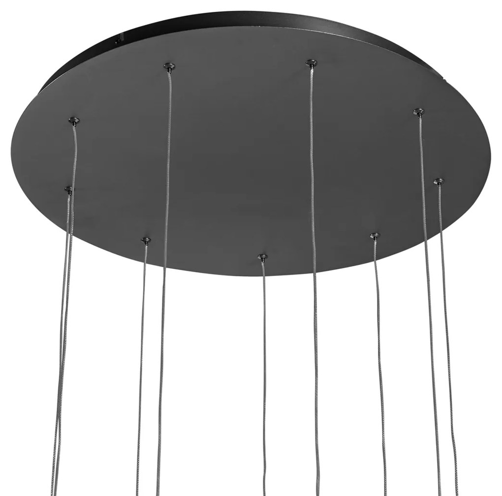Design függőlámpa fekete 9-lámpás LED-del 3 fokozatban szabályozható - Vide Anella