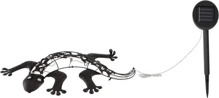 Globo 33518 Solar fém falilámpa, bronz színben, gekkó figurával. Két kapcsolási lehetőség: sima világítás, vagy villogás. IP44, kapcsolóval, inkl. 1xAA Ni-Mh 300mAh 1,2V, BxH:500x250, AL:50, inkl. 25xLED 0,06W 3V, 3000K