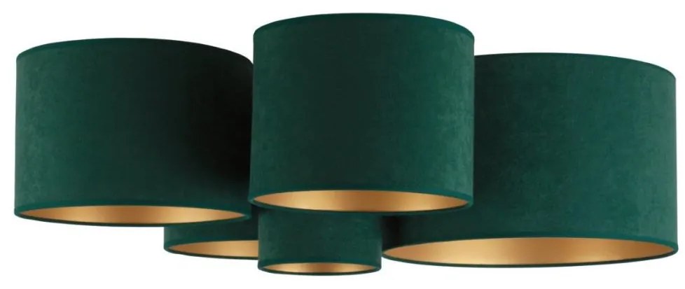 Duolla - Mennyezeti lámpa ROLLER PENTO 5xE27/60W/230V zöld/arany