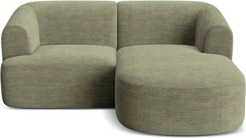 Zöld kordbársony sarokkanapé (jobb oldali-heverő résszel) Campi – Cosmopolitan Design