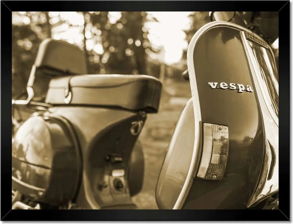 Poszterek keretben 40x30 Vespa robogó szépia