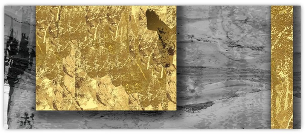Kép - Arany négyzetek N⁰2 (120x50 cm)