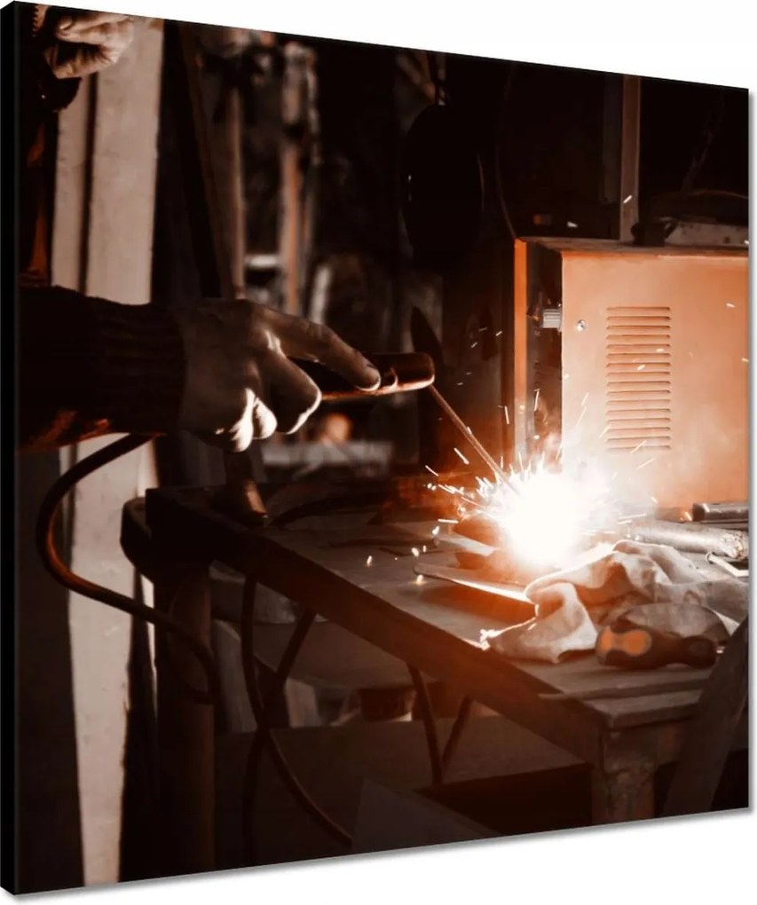Vászonkép 50x50 Hegesztő hegesztő lapát