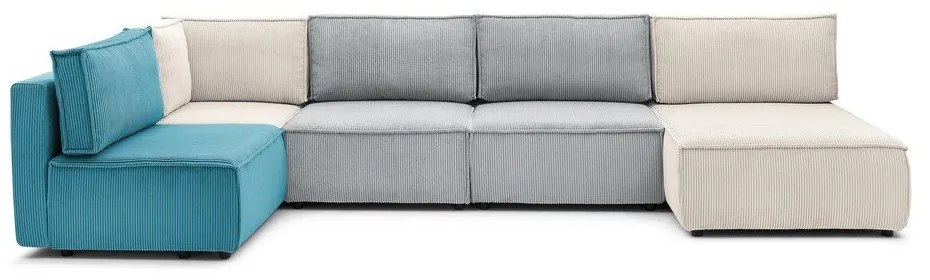 Kordbársony sarokkanapé ("U" alakú-variálható) Nihad modular – Bobochic Paris