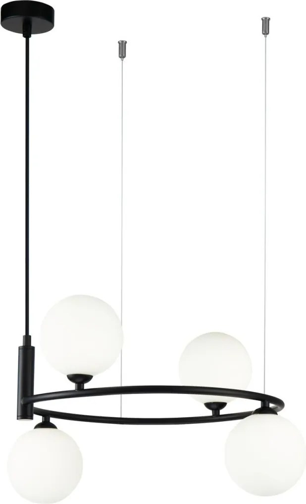 MAYTONI MOD013PL-04B RING Modern Függesztett Lámpa Fehér, Fekete G9 IP20