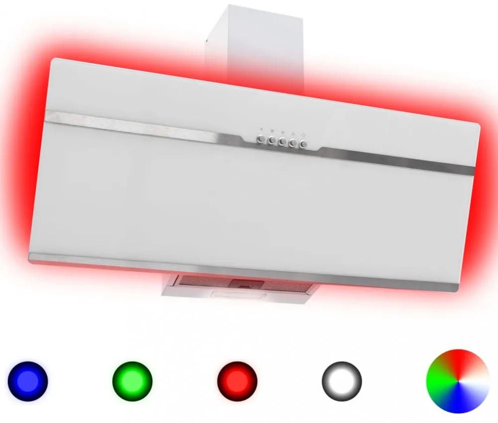 vidaXL rozsdamentes acél és edzett üveg RGB páraelszívó LED-del 90 cm