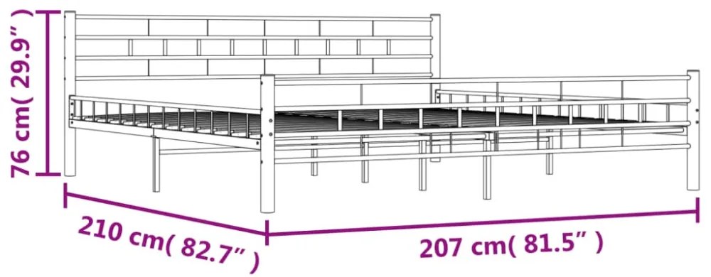 fehér fém ágykeret 200 x 200 cm