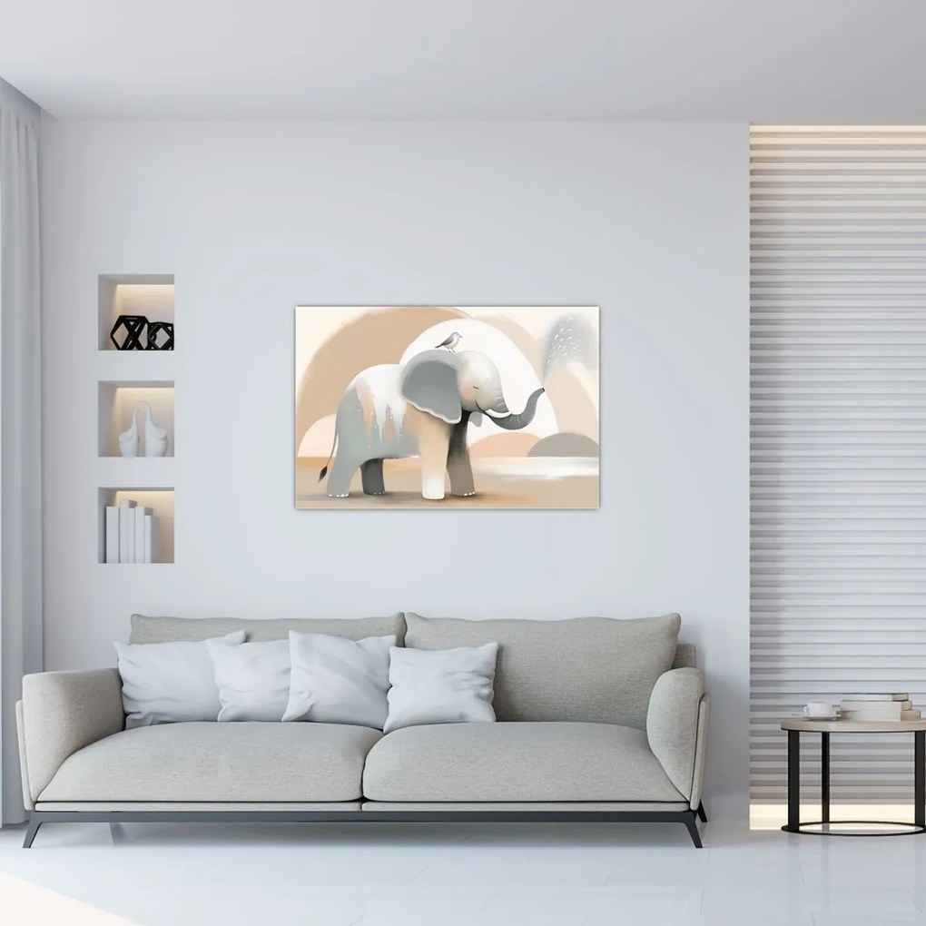 Kép - Elefánt pasztell színekben (90x60 cm)