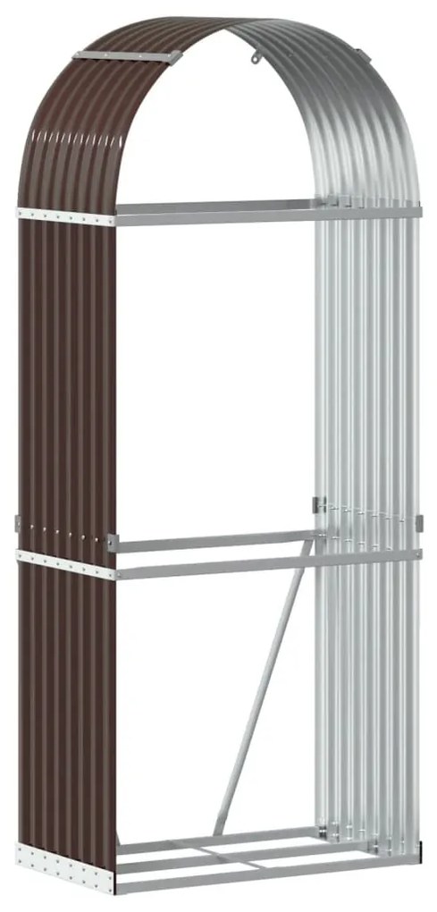 vidaXL barna horganyzott acél rönktartó 80x45x190 cm
