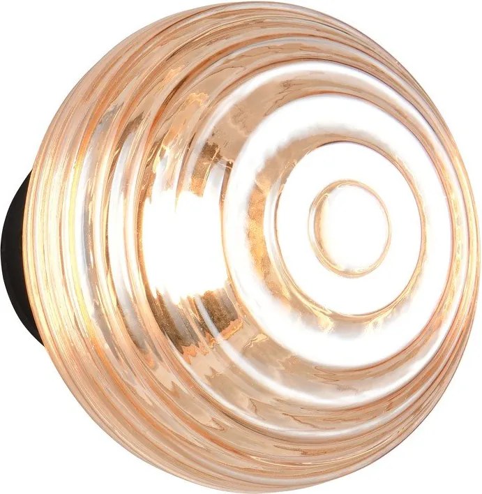 Borostyán színű USB üveg LED fali lámpa ø 15,5 cm Earl – Reality