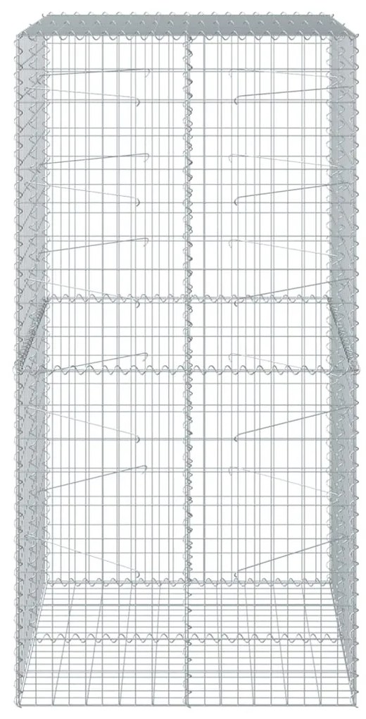 horganyzott vas gabion kosár fedéllel 100 x 100 x 200 cm
