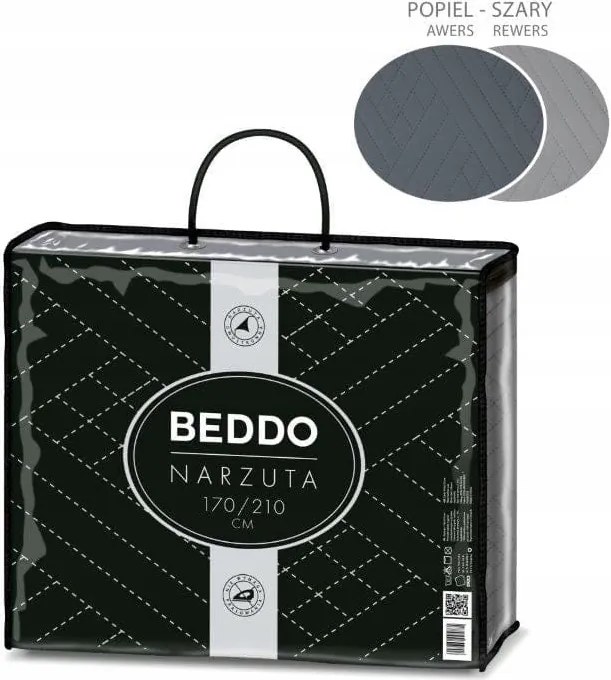 Kétoldalas ágytakaró Velvet 170x210 Szürke Hamu