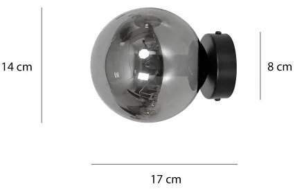 Fali lámpa ROSSI 1xE14/10W/230V fekete/szürke