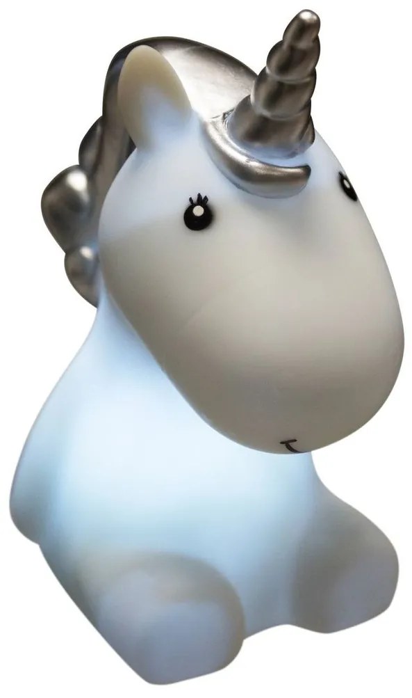 LED-es éjszakai fény, unikornis, fehér-ezüst - LICORNE