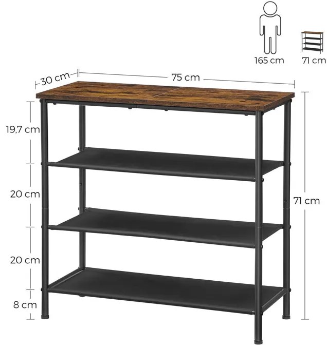Barna MDF Cipős Szekrény. ABO-E1035 OLW