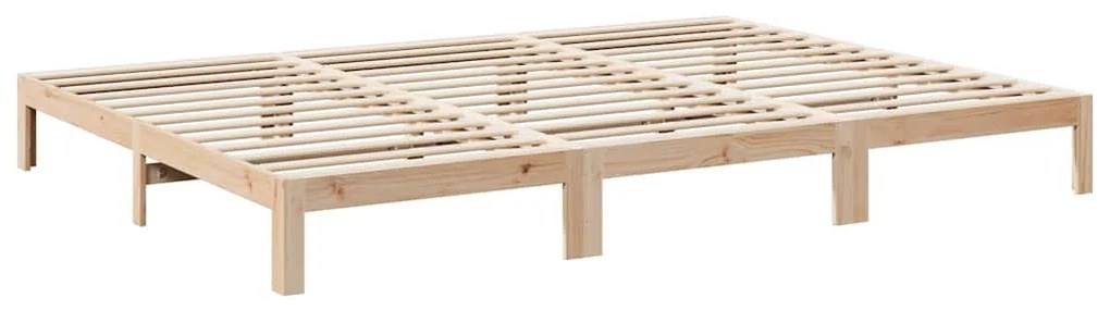 családi ágykeret matrac nélkül 270x200 cm tömör fa fenyőfa