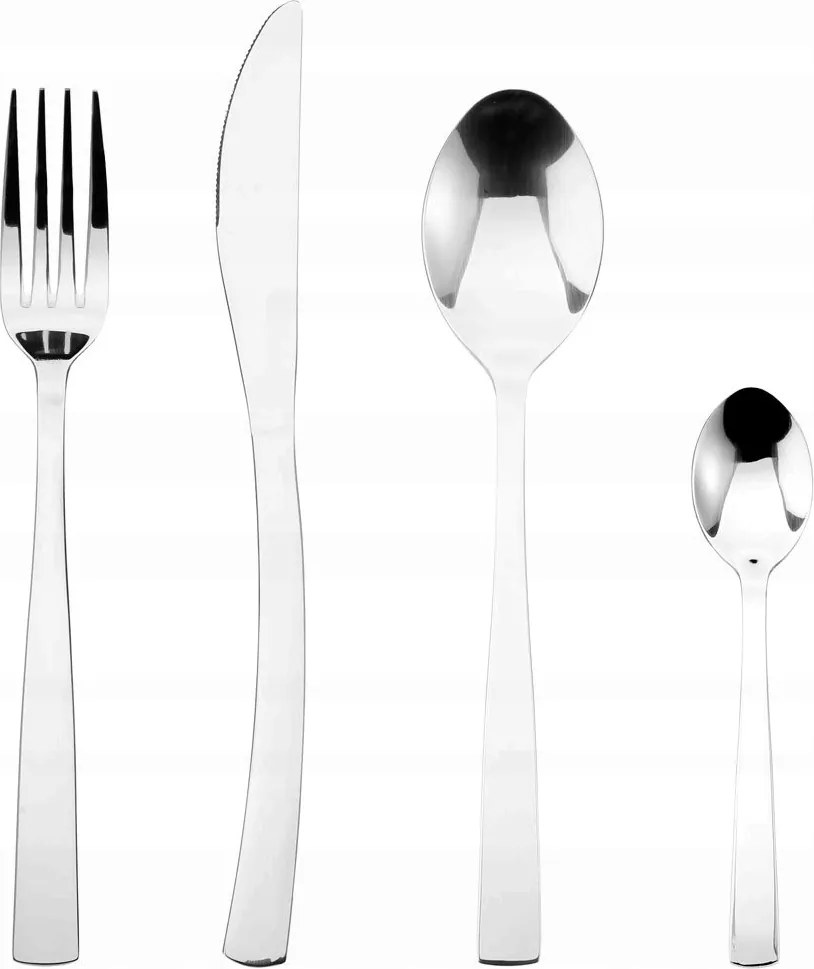 Evőeszköz Szett 6 Személyes, Fényes Acél