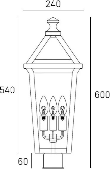 COSMOLIGHT F03647BK ZURICH Klasszikus Kültéri Állólámpa Fekete E14 IP44