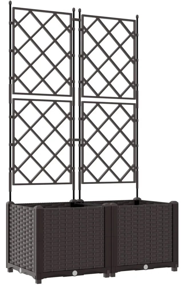 Rácsos virágcserép 2 db Barna 80x40x143 cm