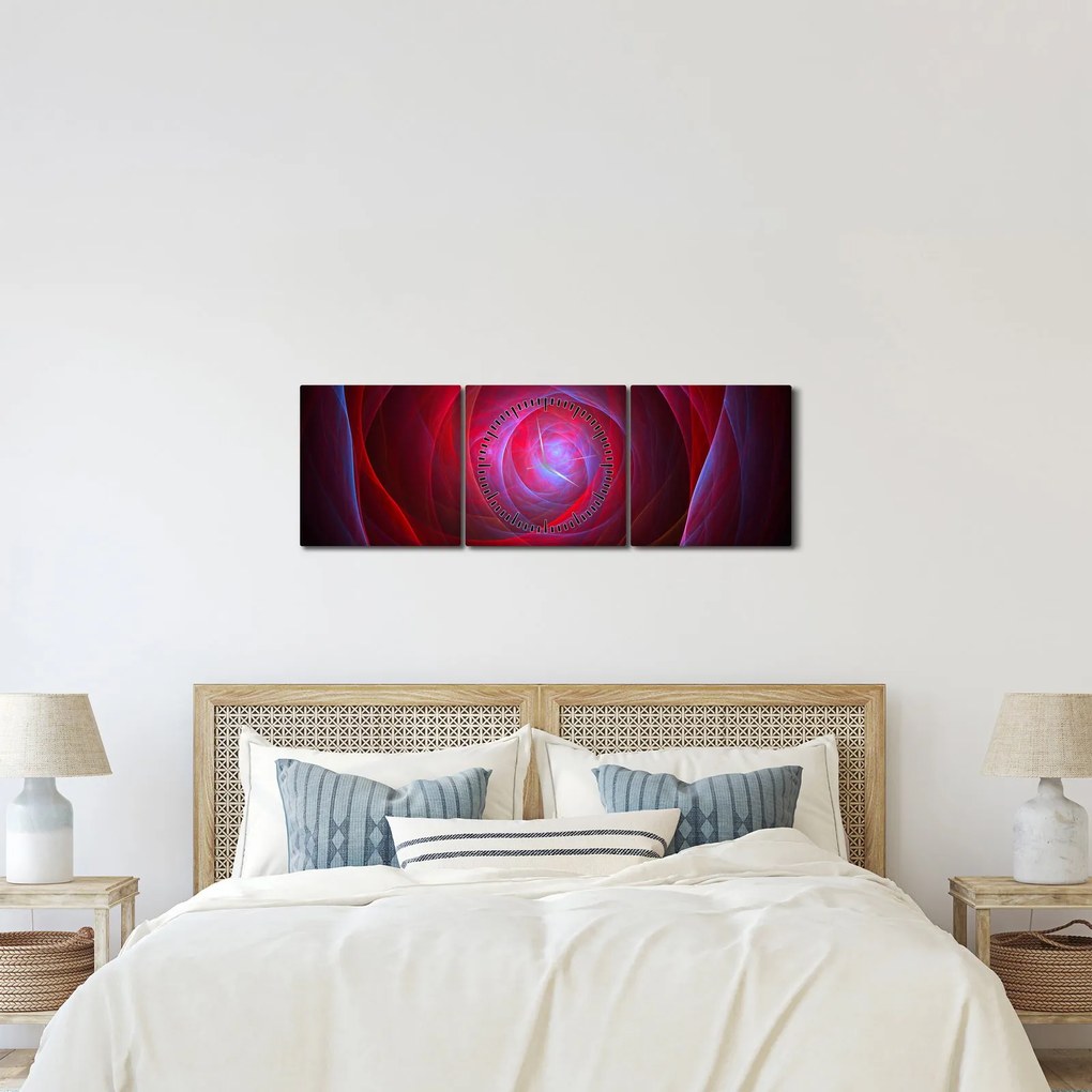 Absztrakt szemek képe (órával) (90x30 cm)