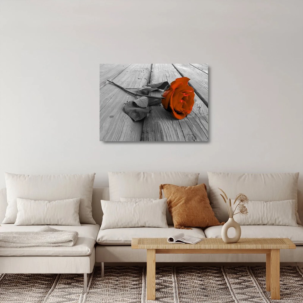 Üveg kép - Narancs Rózsa (70x50 cm)