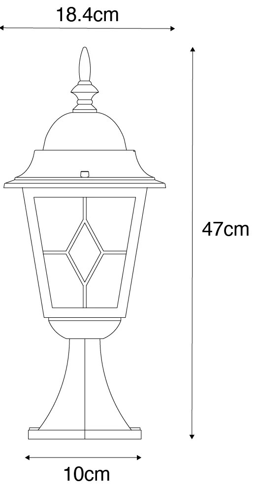 Vintage kültéri lámpa antik arany 45 cm - Antigua