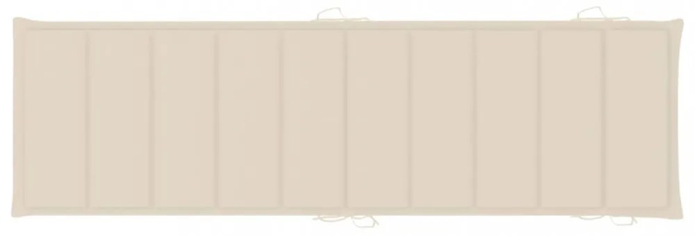 krémszínű oxford szövet napozóágy párna 186 x 58 x 3 cm