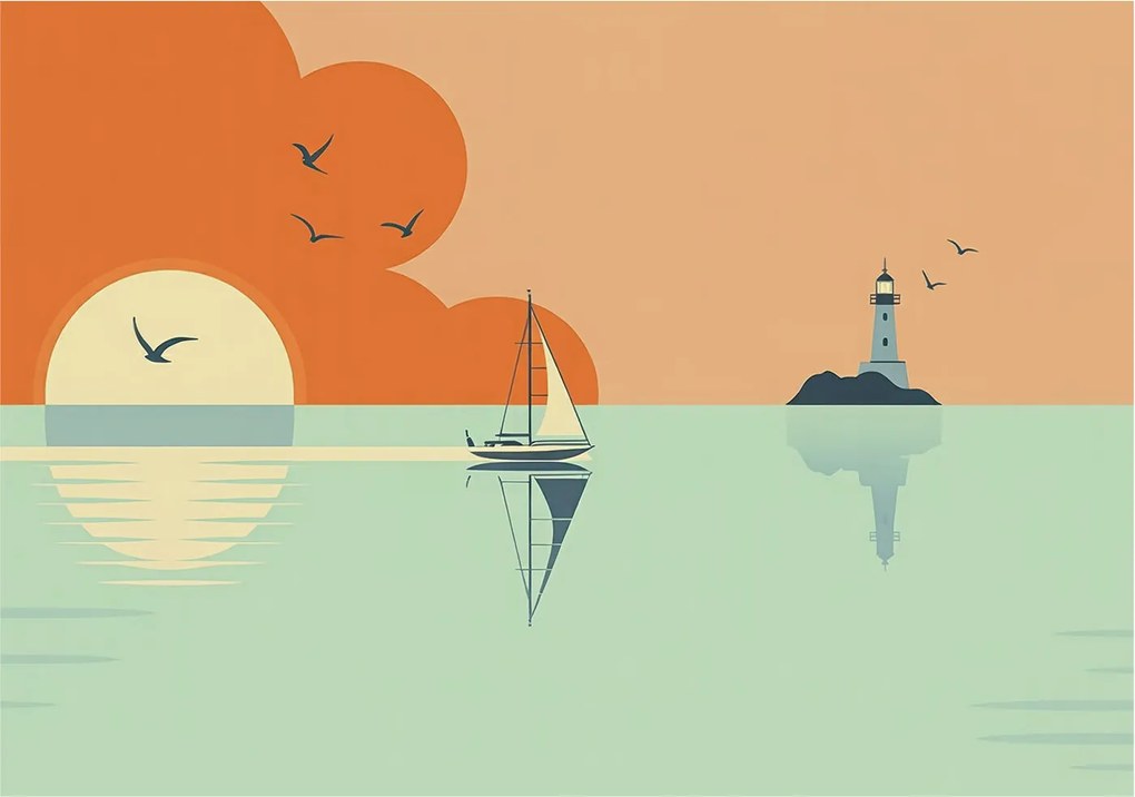 Stílusos Dekoratív Fotótapéta Flizelin Tengeri gyönyör 312x219 Ragasztó