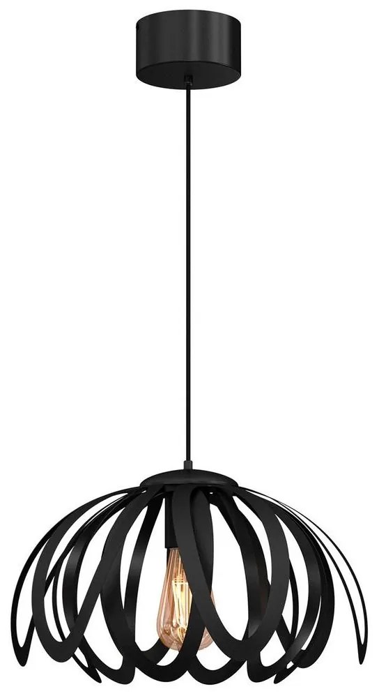 Csillár zsinóron ORCHID 1xE27/60W/230V fekete