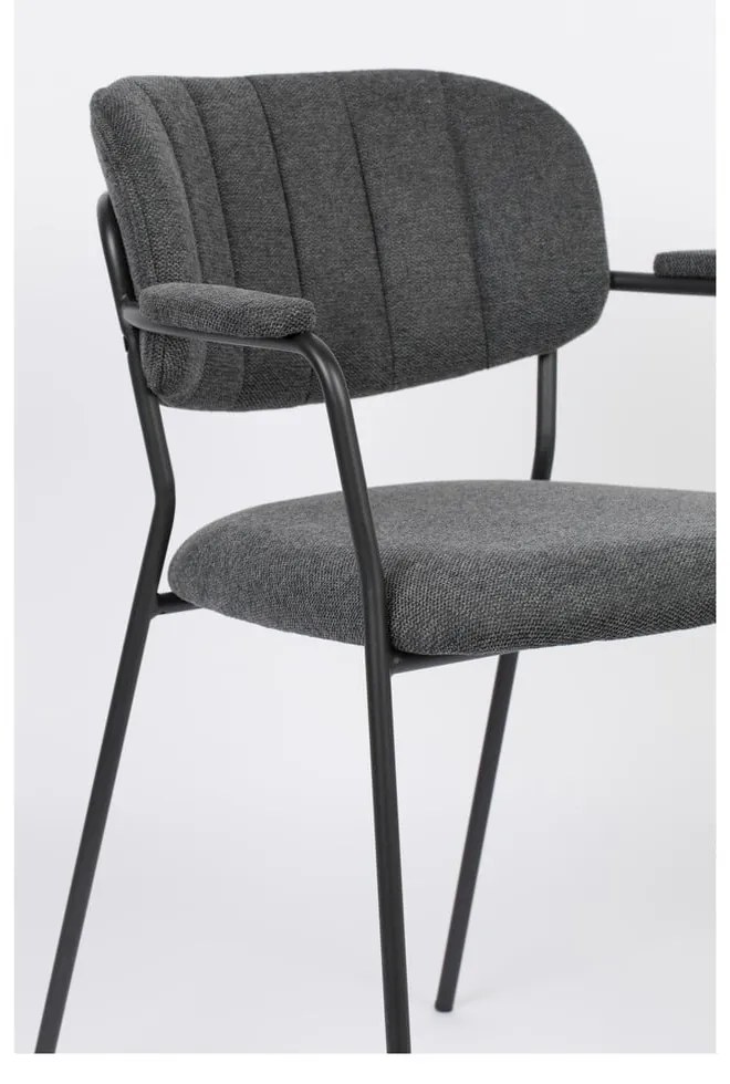 Antracitszürke étkezőszék szett 2 db-os Jolien – White Label