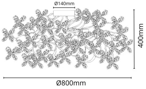 Kristály felületre szerelhető csillár 12xG9/40W/230V színes