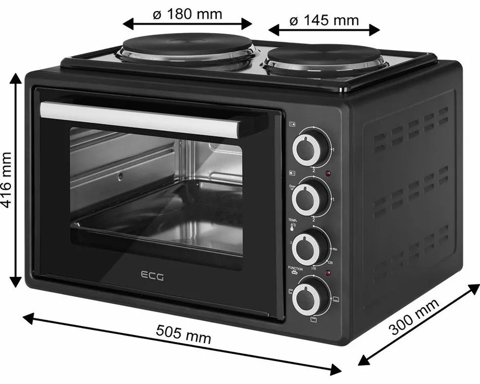ECG ETH 3501B elektromos sütő, fekete
