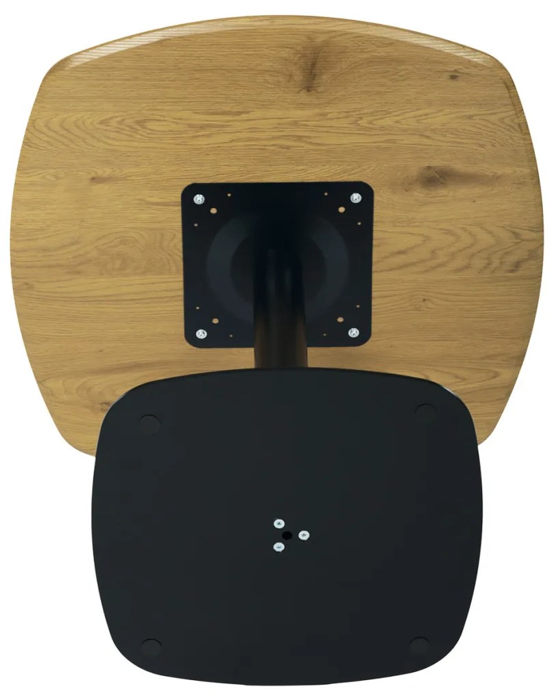 Masă de sufragerie, Masă de bar, placă MDF, decor stejar, metal negru