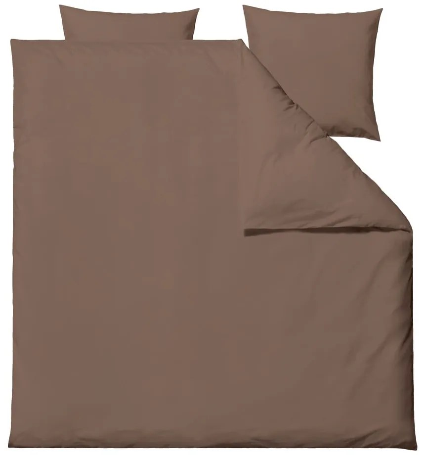 Barna kétszemélyes hosszabbított pamut-perkál ágyneműhuzat 200x220 cm Crisp – Södahl