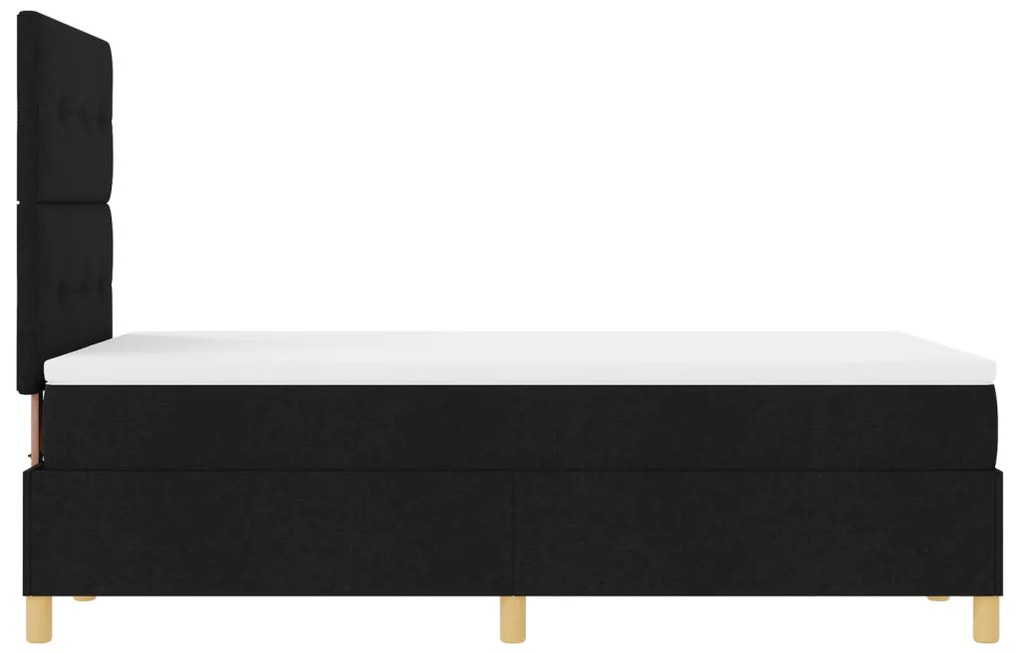 Boxspring ágy matraccal és LED világítással fekete 120x190 cm szövet