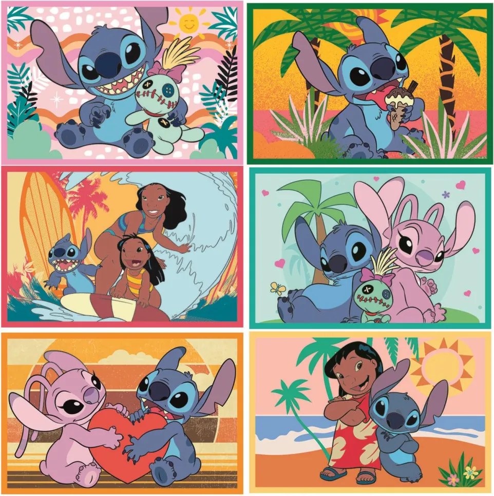 Disney Lilo és Stitch, A csillagkutya Smile mesekocka 6 db-os Clementoni