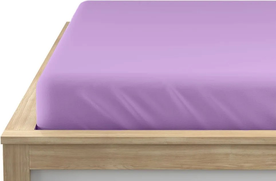 Mikroszálas gumis lepedő világoslila 90 x 200 cm