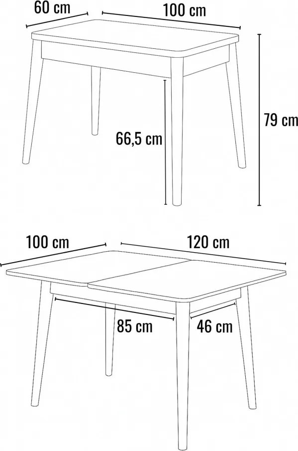 Dolunay étkezőasztal, 100 cm – TR974NMB2247