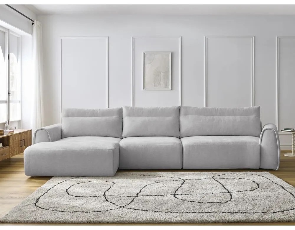 Világosszürke sarokkanapé Aden – Bobochic Paris