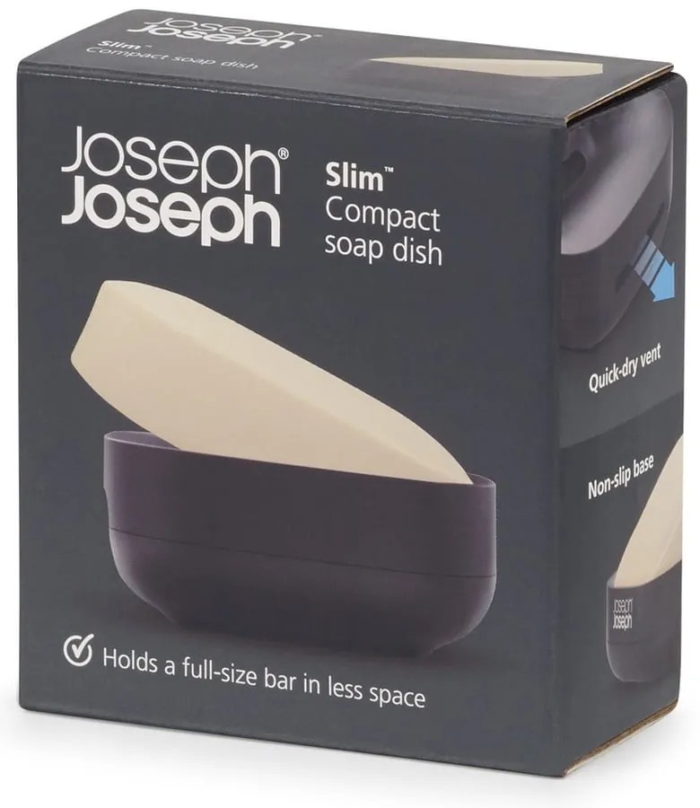 Fekete műanyag szappantartó Slim – Joseph Joseph