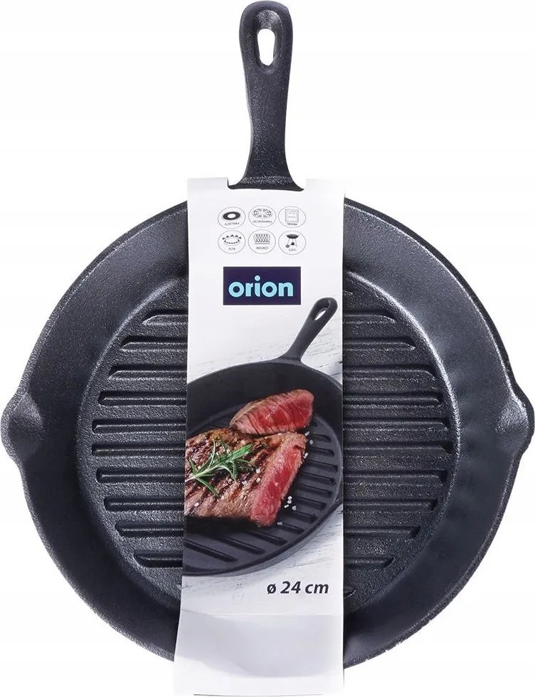 Grill Öntöttvas serpenyő indukciós grill tűzrakóhely sütőhöz 24 cm