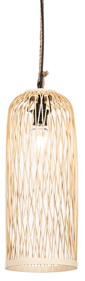 Rusztikus kültéri lógólámpa rattan 25 cm - Calamus