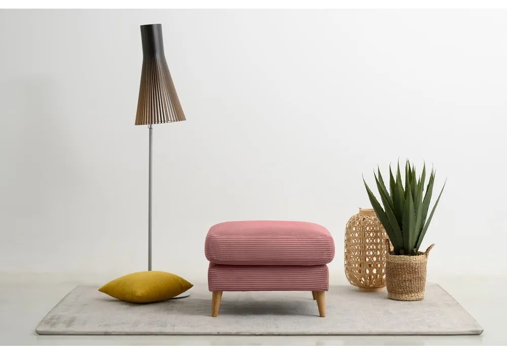 Rózsaszín kordbársony lábtartó Paris – Scandic